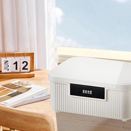 AnRui 4.2 Gallon Lockable Storage Container Bin, Portable Plastic Safe Box with Lock Usable As Item Organizer, Art Craft Or Office File Storage (Milk White)