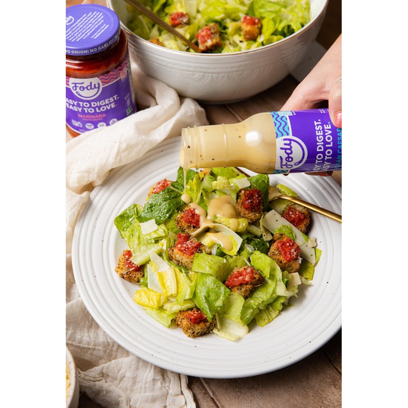 Fody Foods Ceasar Salad Dressing, 8 Oz, Garlic and Onion