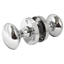 Betley Butterfly Victorian Interior Door Knobs, Polished Chrome, 4 Pairs with Fixings, Mortice Sprung Design Door Knob 56mm