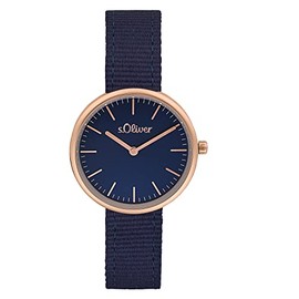s.Oliver Women's Quartz Watch Analogue with Textile Strap, Waterproof, Comes in Watches Gift Box, blue, Modern-minimalist