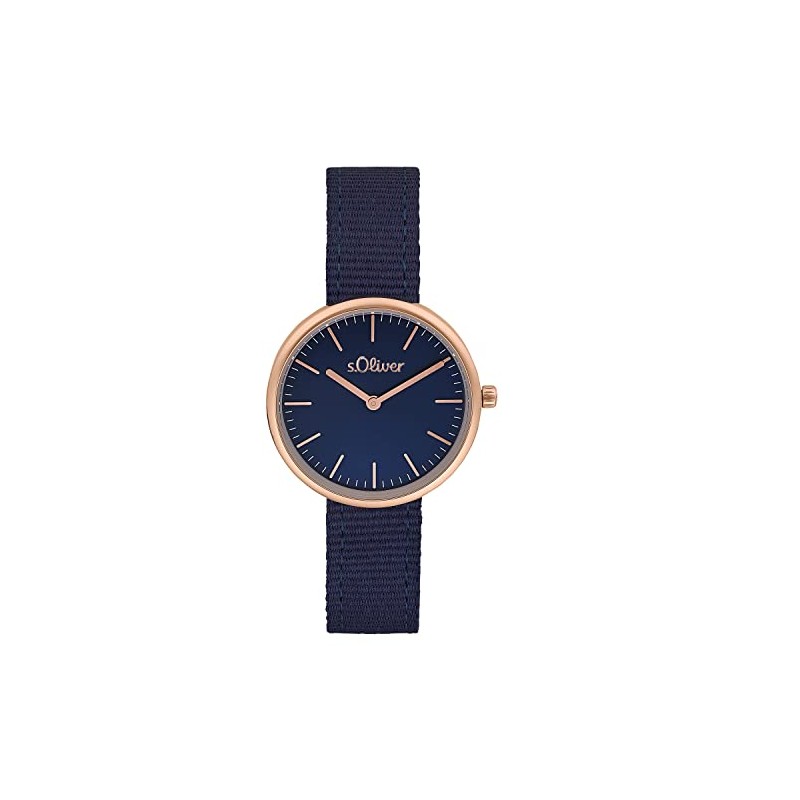 s.Oliver Women's Quartz Watch Analogue with Textile Strap, Waterproof, Comes