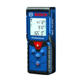 BOSCH GLM165-40 Blaze 165 Ft Laser Distance Measure, Includes 2 AAA Batteries, Hand Strap, Target Cards, & Pouch | BOSCH