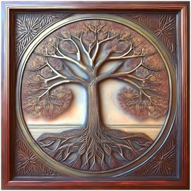 Tile Mural Tree of Life Pattern A1059 Kitchen Bathroom Wall Backsplash Behind Stove Range Sink Splashback One Tile 8" Ceramic, Matte