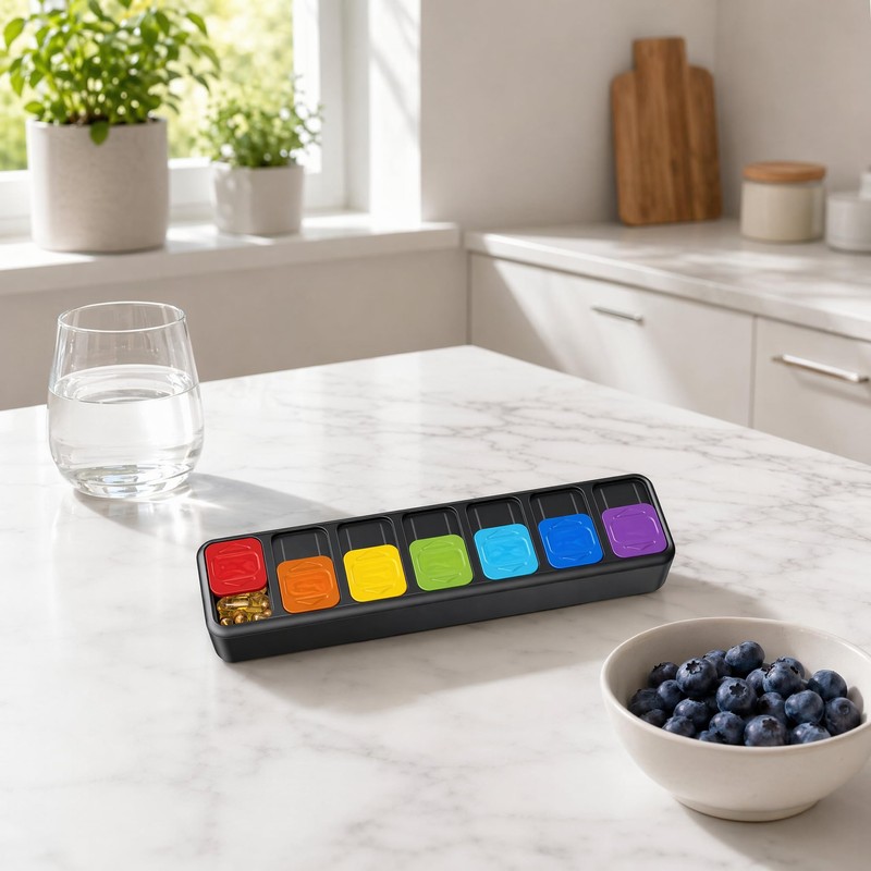 Pill Organiser 7 Day Pill Box Sliding Lid 7 Daily