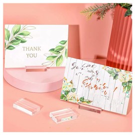 Wanfoou Card Display Stand, 20 Pieces Acrylic Stands Clear Place Card Holders, Acrylic Sign Holders Table Number Stands Card Display Stand for Retail Shop Cafe Wedding Banquet Buffet Events