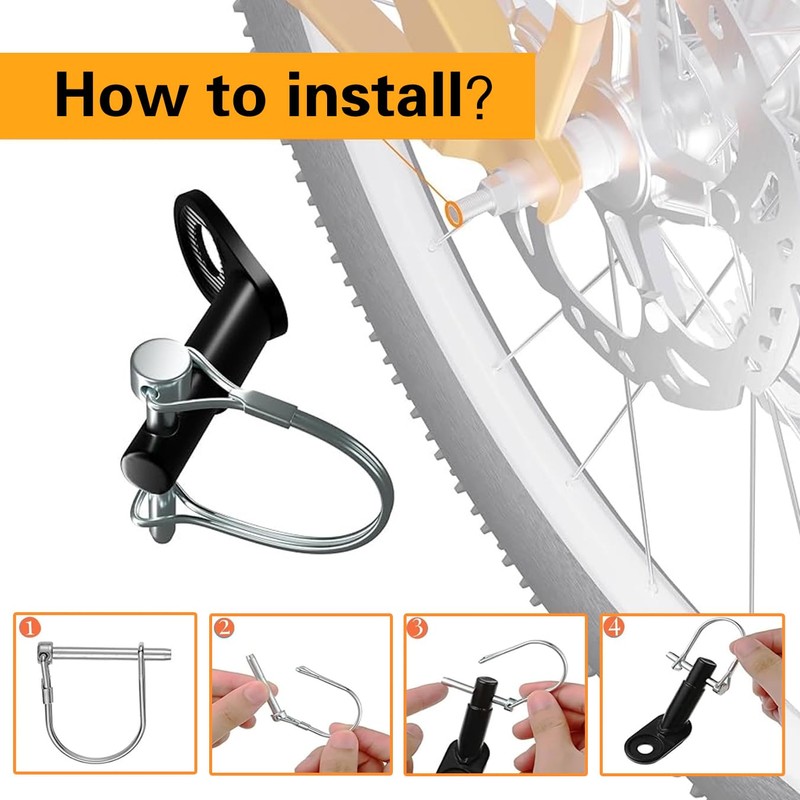 Universal Bike Trailer Hitch Coupler Kit - Steel Bicycle Connector