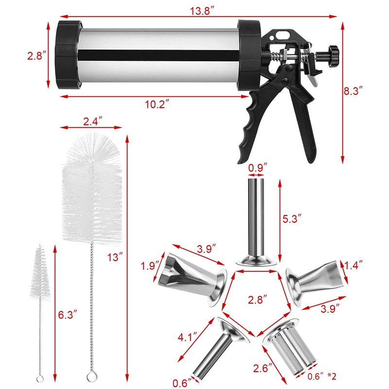 Jerky Gun for Ground Meat, Jerky Making Kit, Beef Jerky