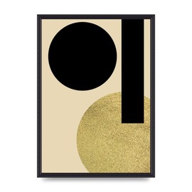 Lithobee - Abstract Cold Black Three - Printed Wall Art Design in Sizes A2, A3 & A4 Framed in a Stylish Quality Coloured Frame or Unframed (A2 Black Ornate Frame)