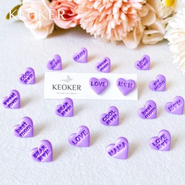 KEOKER Mom Heart Polymer Clay Cutters, Mothers Day Clay Earring Cutters, 9 Shapes Message Letter Polymer Clay Cutters for Earrings, Mama Stamp Clay Cutters for Polymer Clay Jewelry
