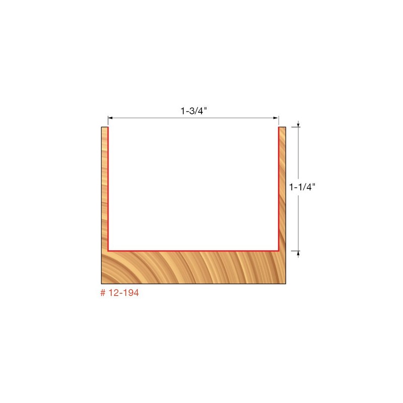 Freud 1-3/4" Double Flute Straight Router Bit with Tico Hi-Density