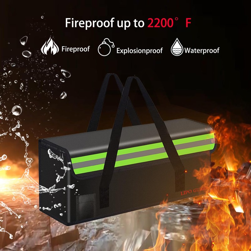Lipo Battery Safe Bag Large Capatity Fireproof Bag for Ebike