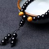 Leikance Natural Black Obsidian Beads Simulated Crystal Gemstone Tibetan Buddhist