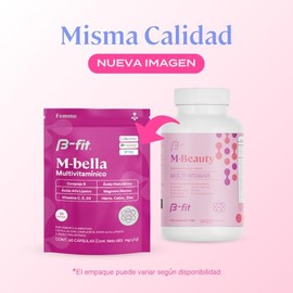 B-FIT B M-Bella Vitaminas para Mujer - 60 Cápsulas de 683 mg - Suplemento Alimenticio de Vitaminas y Minerales - Multivitamínico para Mujeres - Sin az