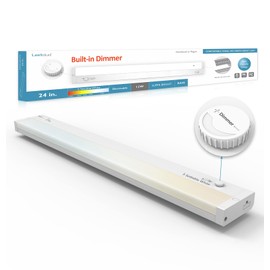 Leetdud Under Cabinet Lighting Plug in or Hardwired Built-in Dimmer, 24 Inch 12W, 5CCT 2700/3000/3500/4000/5000K, Linkable Counter Lights for Kitchen, ETL Dimmable LED Light Fixture, White