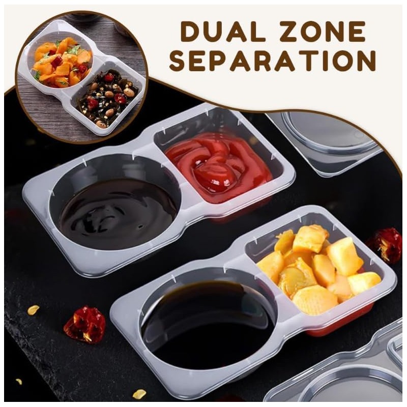 YC-GREHUN Double Compartment Snack Containers with Lids Snack Pack Containers