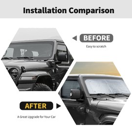 Windshield Sunshade Sun Shade Heat Shield Window Sun Visor Mat for Jeep Wrangler JL 2 Door 2018-2024,6PCS