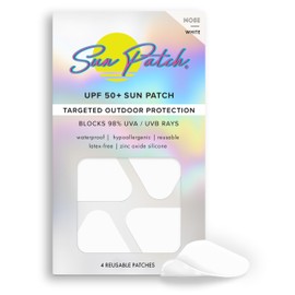 Sun Patch, Reusable Sun Screen Silicone Patches for UV Protection & Face Sunscreen, Sun Face Patches For Sun Exposure, (1 Pack/4 Nose Shapes) (White) (Golf, Surf, Swim, Ski & Snow, Outdoors)