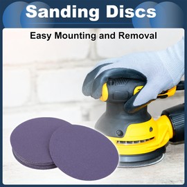 INFINAUTO Schleifscheiben, 6" 80 Körnung Automobilreparatur Runde Klett-Schleifpapier Keramik Lila, 20 Stück