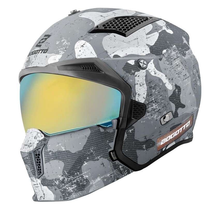Bogotto Radic Camo Helmet, Matte White/Grey, S