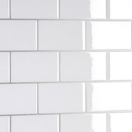 CRE8TIVE 4 Sheets White Subway Tile Peel and Stick Backsplash for Kitchen 12"x12" 3D Back Splash Stick on Tiles Self Adhesive Wall Tile Stickers for Laundry Room Bathroom Shower Waterproof Wall Panels