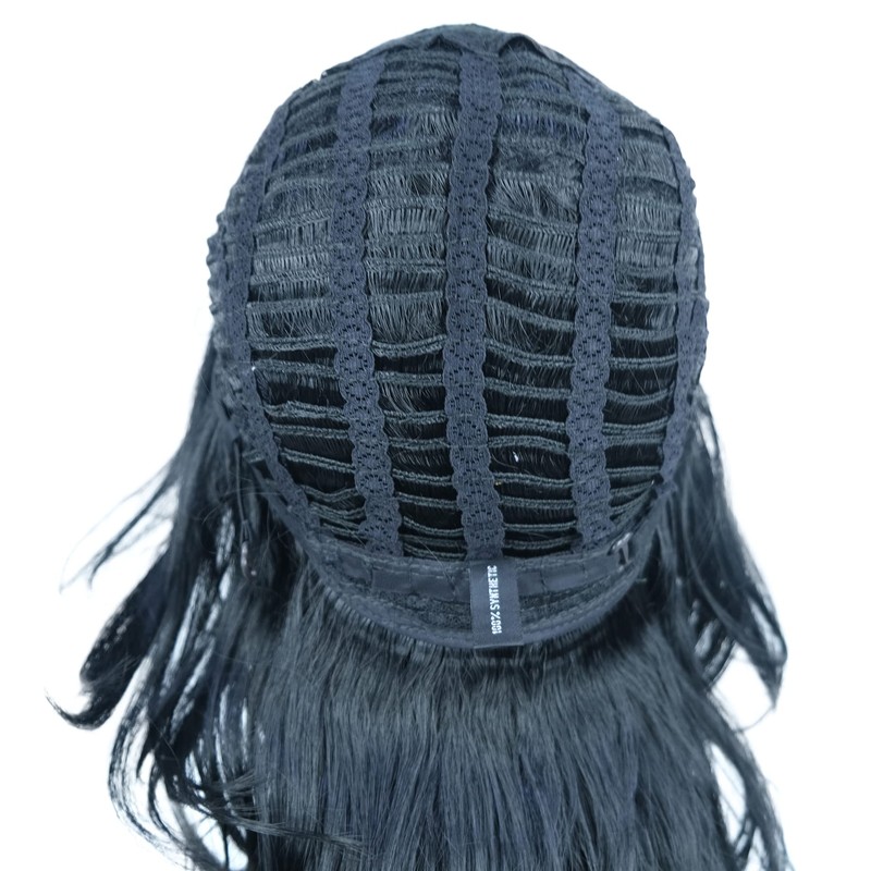 Lydell Long Soft Shaggy Layered Black Wig Classic Cap Full