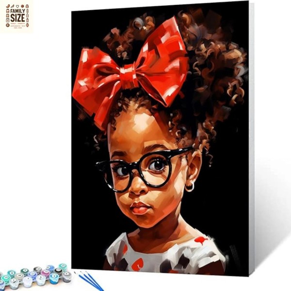 Tucocoo Cute African Baby Girl Paint by Numbers Kits with