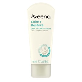 Aveeno Calm + Restore Bálsamo de Terapia para la Piel, Protector de Piel Suavizante e Hidratante para Piel Sensible, Avena Coloidal y Ceramida para Ayudar a Combatir la Piel Seca, Sin Fragancia y Sin