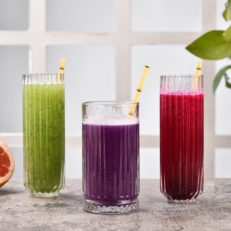 ALINK Biodegradable Bamboo Print Paper Drinking Straws for Drinks, Juices,