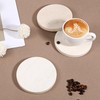 HANLANXUE 4 Pcs 4 inches Beige Travertine Coasters with Holder