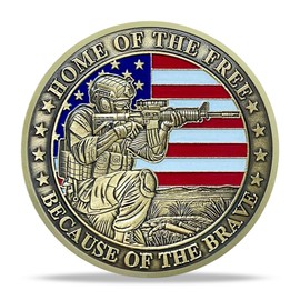 AtSKnSK Veterans Challenge Coin Thank You for Your Service Military Coin (Kneel Down&Salute Veteran)