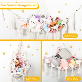 Aolex Cuddly Toy Storage, Hanging Toy Organiser for Plush Toys, Children's Room Toy Storage Holder, Space Saving & Stable