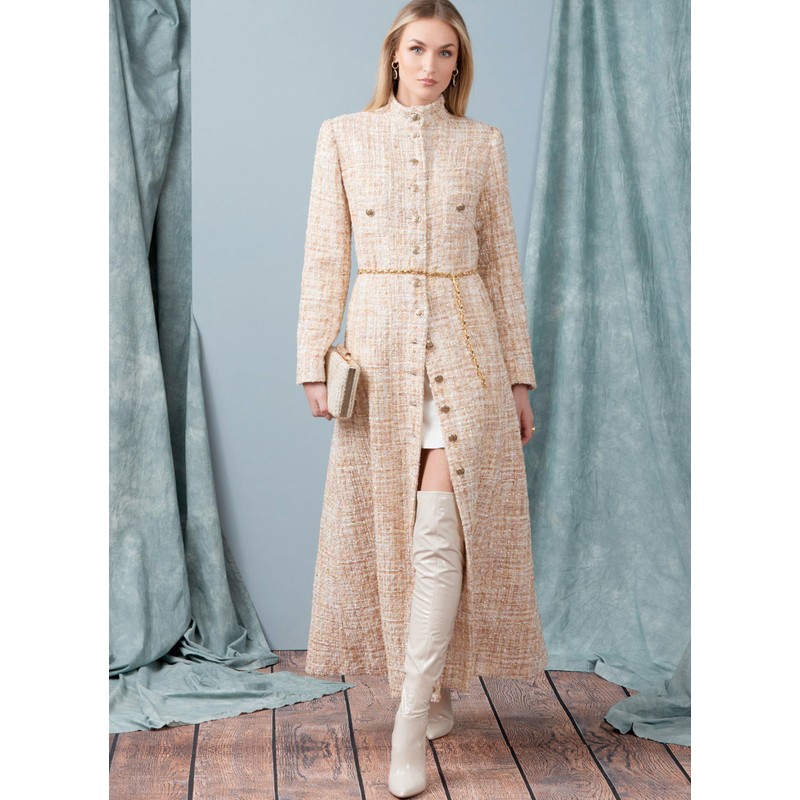 Vogue Patterns V1926B5 Misses' Coat in Two Lengths with Collar