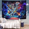 YEXIT Funny Space Astronaut Dinosaur Tapestry, Blacklight Trippy Galaxy Universe