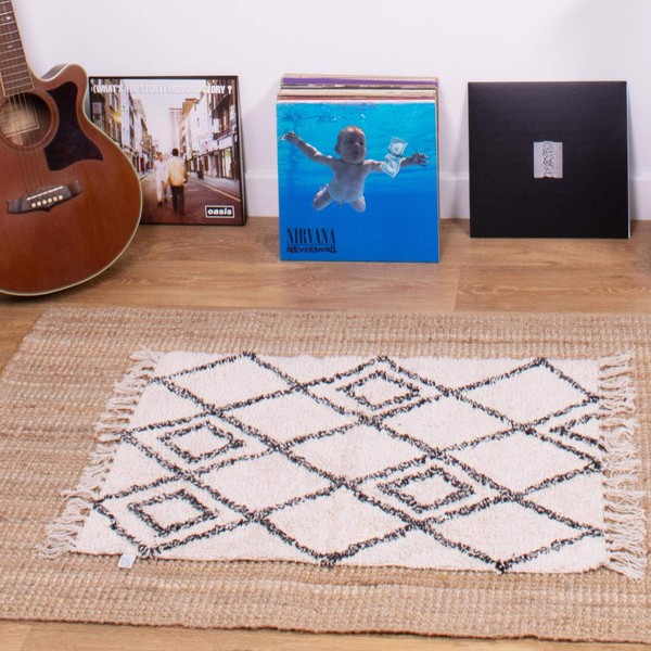 Sass & Belle Berber Style Diamonds Tufted Rug Small