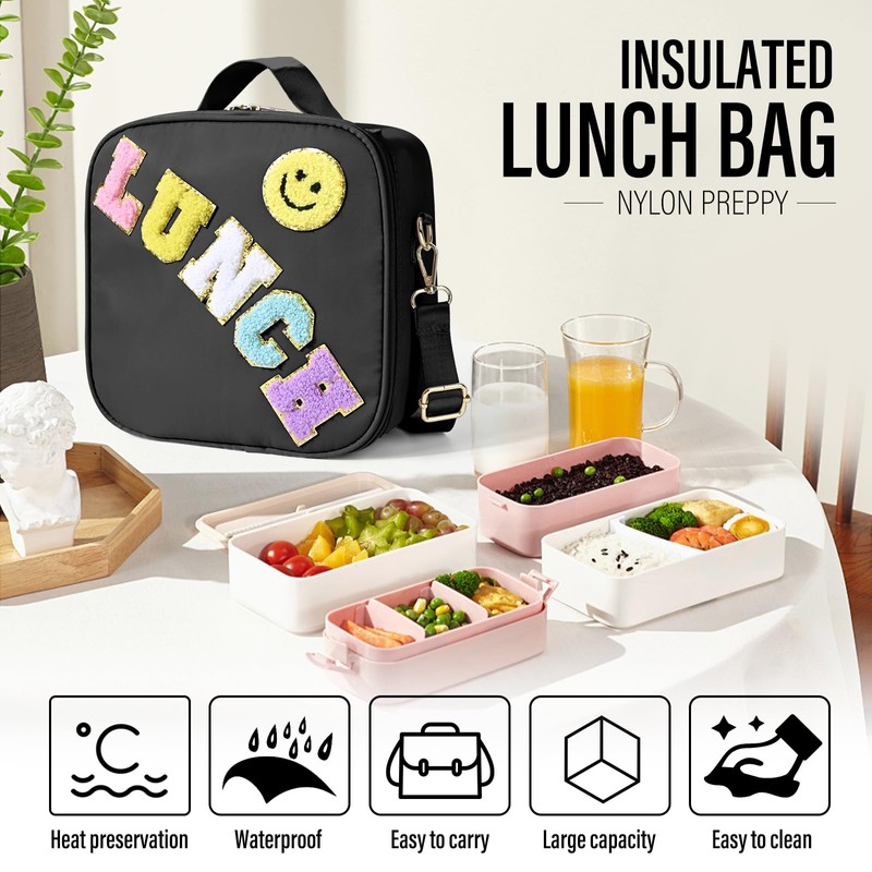 FREEORR Adjustable Insulated Lunch Bag with Shoulder Strap, Large Leak