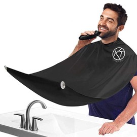 KT Valley Co. Beard Trimming Apron Beard Hair Clippings Catcher Accessory for Clean and Hassle-Free Beard Grooming, Waterproof Apron with Adjustable Neck Strap and Suction Cups, Grooming Gifts for Men