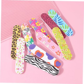 WOONEKY Colorful Mini 9cm Nail Files 60pcs Double-Sided EVA Nail Buffers for Manicure and Pedicure Supplies Decorative Pattern