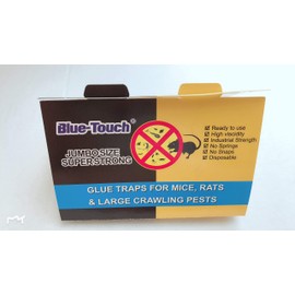 Blue-Touch Extra Large Strong Rats Glue Traps, Peanut Butter Scented Glue Boards for Mouse,Rats, mice, Snakes and Crawling pests. Jumbo Size 12.5 x5.8 inches, 1.75 OZ – 12 Traps