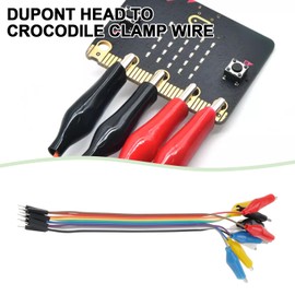 SING F LTD 4PCS Crocodile Clip D-upont Cable Connector Socket 10 Pin Jumper Wire Male to Alligator Clip Wire Length 17.5cm for Electronic Experiment