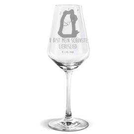 Mr. & Mrs. Panda Weißwein Glas Bär Lied - Geschenk, Weinglas, Valentine, Freundin, Teddybär, Spülmaschinenfeste Weingläser, Teddy, Weinglas mit