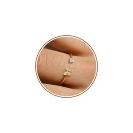 JSJOY Diamond Ring Stackable Birthstone Rings for Women Daughter Birthday Gifts April Birthday Gifts for Women Gold Prom Jewelry Wedding Gift