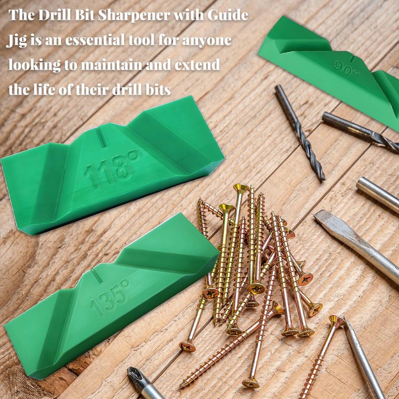 3 Sets Drill Bit Sharpener Guide Jig, 3D Printed Tool