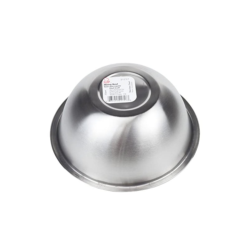 Chef Craft Brushed Mixing Bowl, 2.5-Quart, Stainless Steel