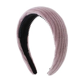 Motique Accessories Two Inch Thick Ribbed Velour Headband for Girls - Pink