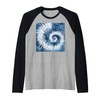 Navy Blue beautiful Shibori resist dye swirl pattern Raglan Baseball