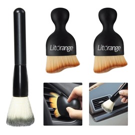 Litorange 3 Stück Auto Innenraum Reiniger Pinsel,Reinigungspinsel mit weichen Borsten,Detailing Pinsel Set für Innenräume wie Autolenkrad,Lüftungsschlitzen usw.