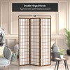 Red Lantern 6 ft. Tall Window Pane Shoji Screen-Walnut-3 Panels