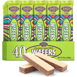Emzee Wafers (40 Pack) Individually Wrapped Dairy Free Wafers Filled with Delicious Chocolate Cream | Kosher | Lunch Box Friendly
