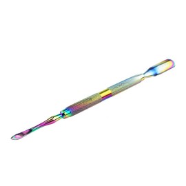 MedTool Cuticle Pusher and Spoon Nail Cleaner - Rainbow Stainless Steel Cuticle Remover and Cutter - Durable Manicure and Pedicure Tool - for Fingernails and Toenails