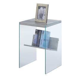Convenience Concepts SoHo End Table, Faux Birch / Glass